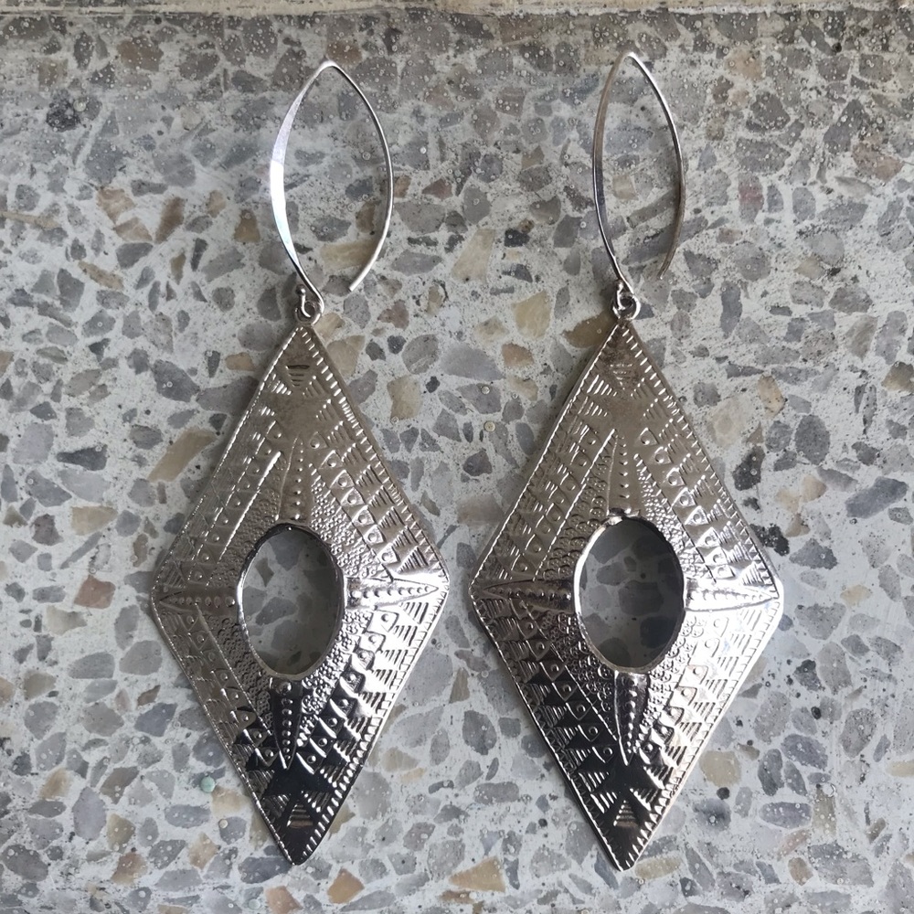 Ethnic silver earrings